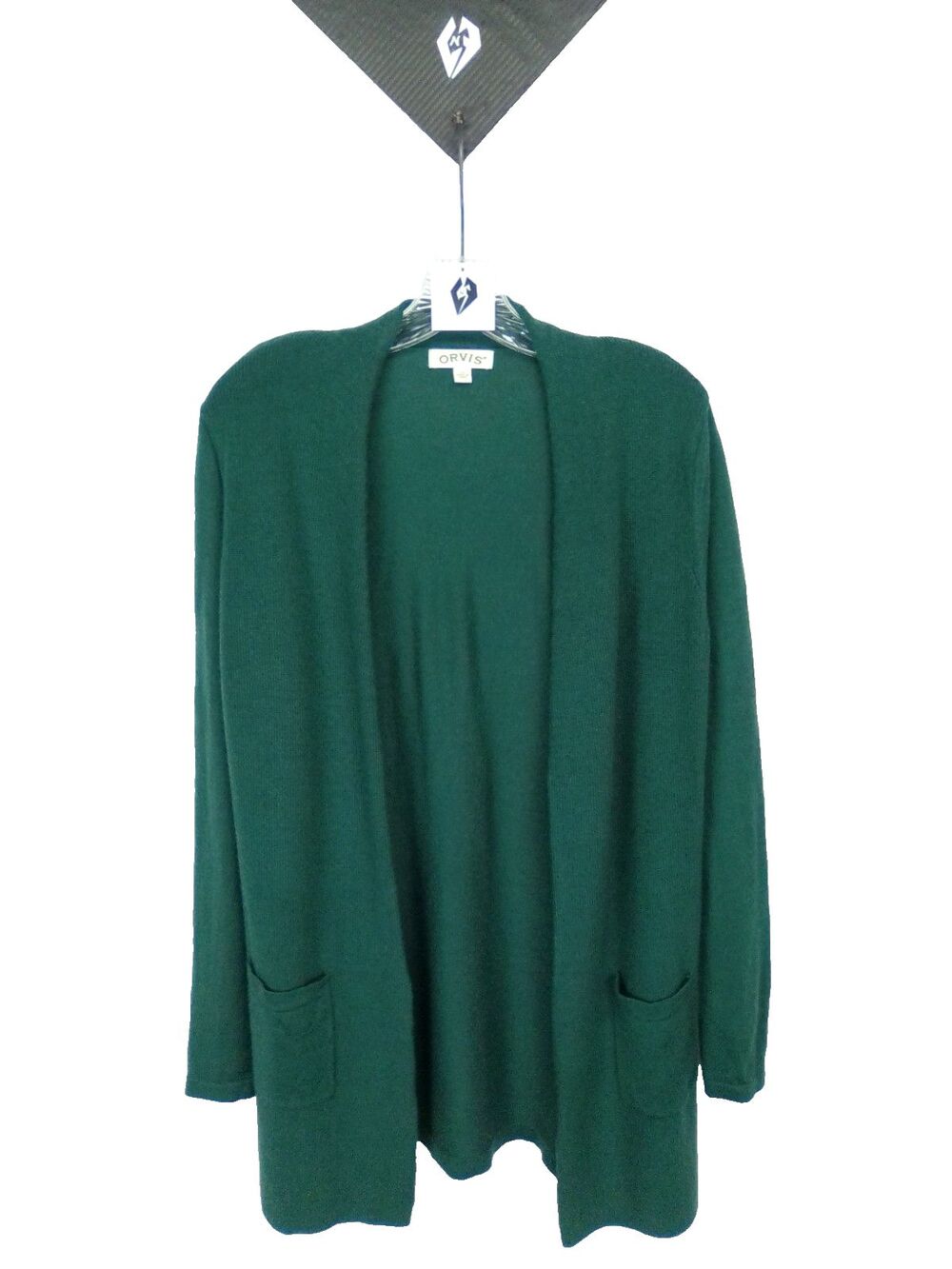 Orvis Women's Vintage Open Front Longline Long Sleeve 2 Pockets Cardigan Small